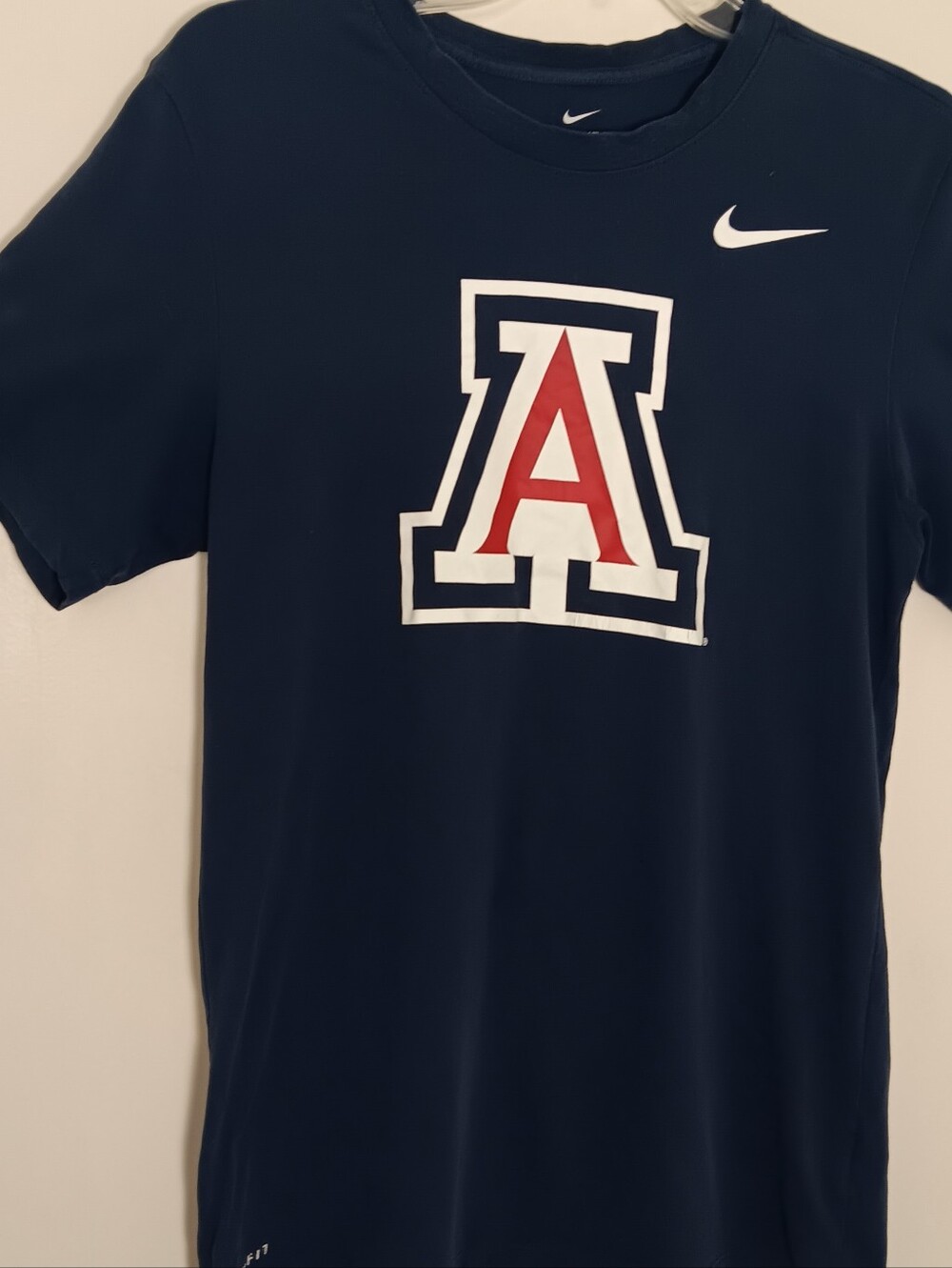 Nike Navy Short-Sleeve Tee with Red and White 'A' Logo